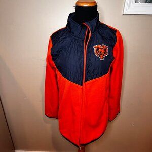 Chicago Bears Youth XL (14-16) Orange and Blue Fleece Zipe Up Jacket Lightweight